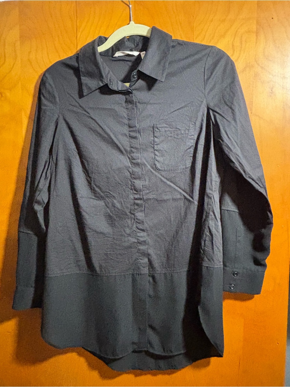 Soft Surroundings Long Sleeve Button-Down Shirt in Black, size XS